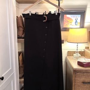 Sandro Paris, Black Mid-length Slit Skirt